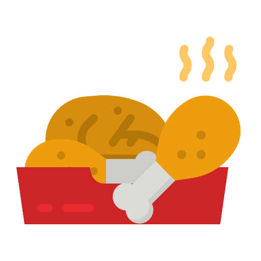 Chicken fried chicken fast food meat icon