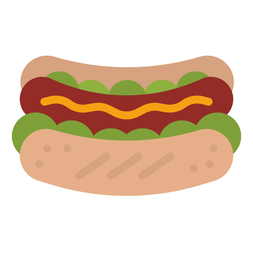 Hotdog sausage ketchup junk food icon