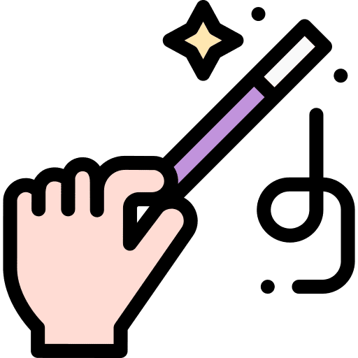 Magic trick hand entertainment magic wand icon