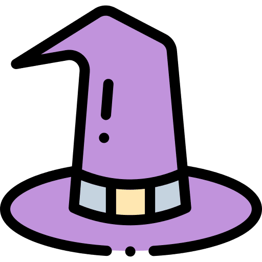 Magic hat fashion halloween witch icon