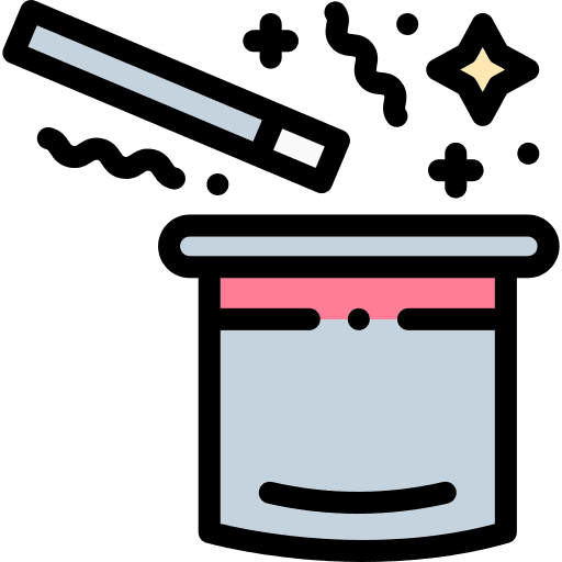 Magic trick magician illusionist magic wand icon