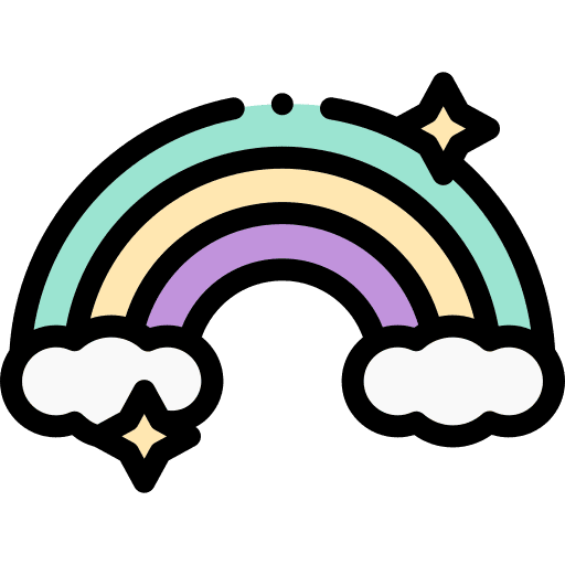Rainbow weather cloud spectrum icon