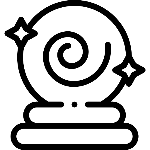 Crystal ball witch fortune teller halloween icon