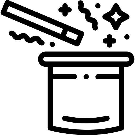 Magic trick illusionist magic hat magic trick icon