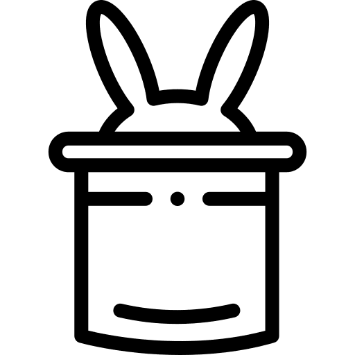 Rabbit rabbit show magic hat icon