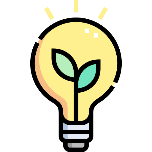 Idea sprout green energy brainstorming icon
