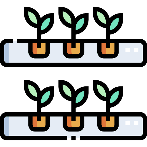 Hydroponic organic farming and gardening plant icon