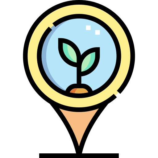 Location greenhouse maps and location farming icon
