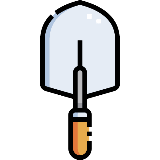 Shovel construction and tools digging gardening tools icon
