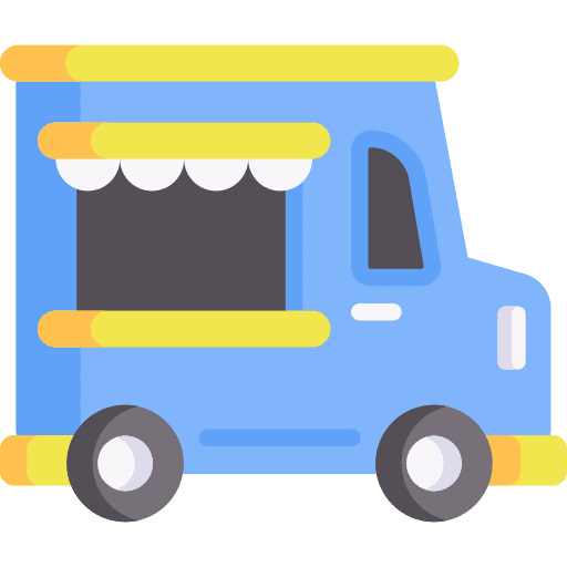 Food truck transport fast food food delivery icon