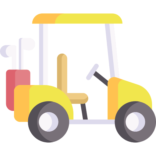 Golf cart transport drive transportation icon