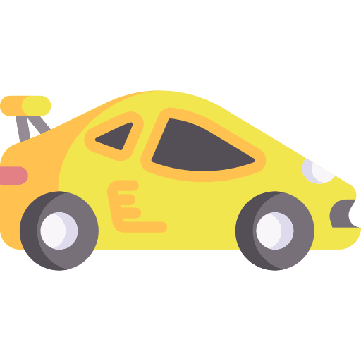 Sports car racing transportation old icon