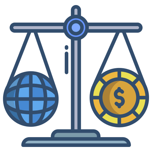 Balance business and finance crisis private icon