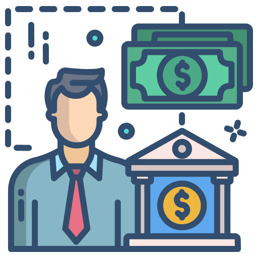 Banker professions and jobs money asset management icon