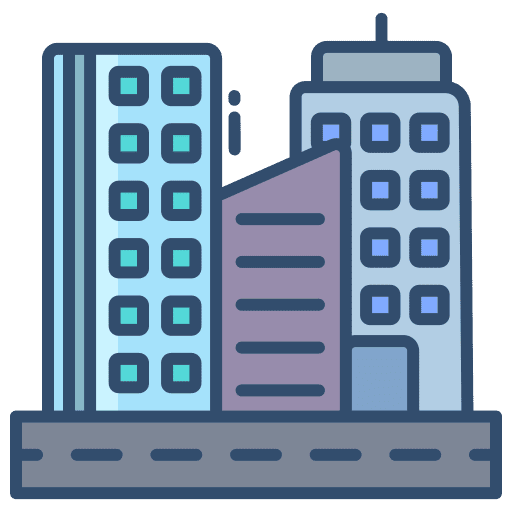 Company buildings urban office icon