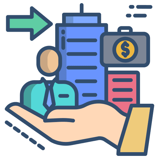 Corporate investment corporate hand icon