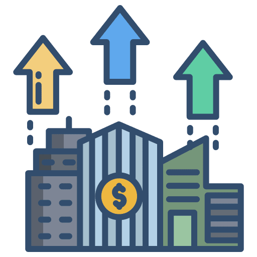 Growth real estate buildings economy icon
