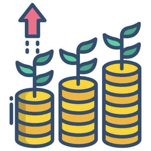 Investment plant business and finance money icon