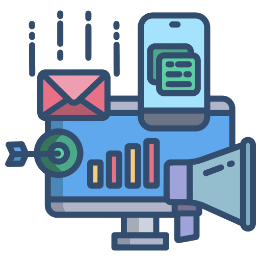 Marketing stats marketing growth graph icon