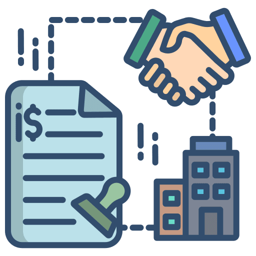 Contract pencil document business and finance icon
