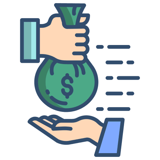 Donation finance banking money bag icon