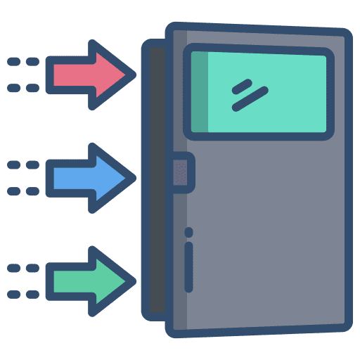 Exit open aperture furniture and household icon