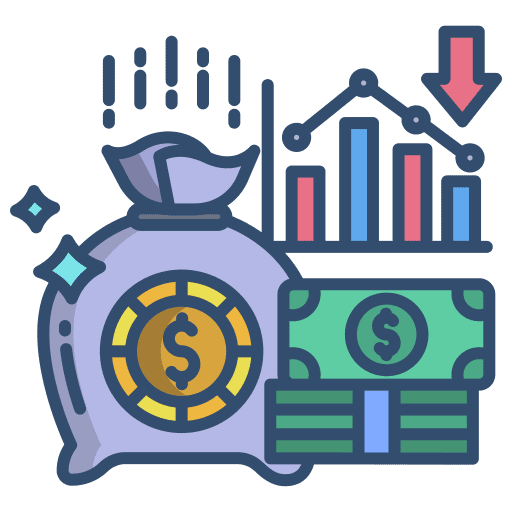 Finance graphic money bag growth icon