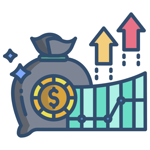 Profit money bag investment currency icon
