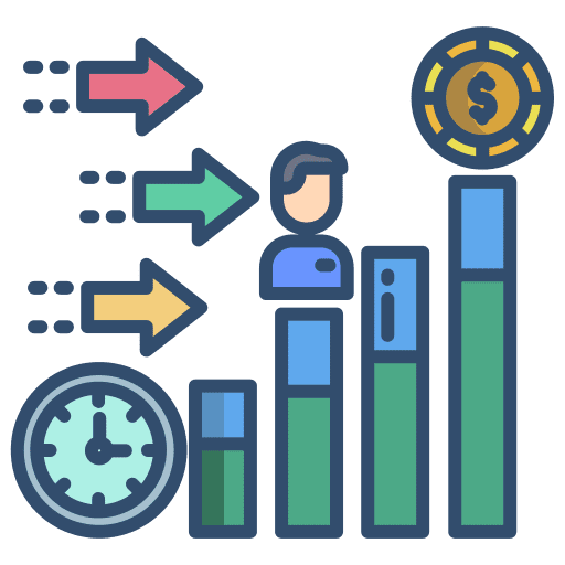 Profit user growth dollar icon