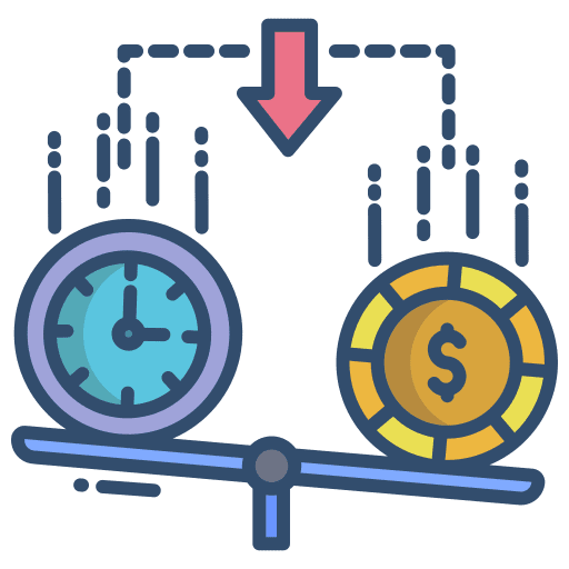 Balance business and finance investment scale icon