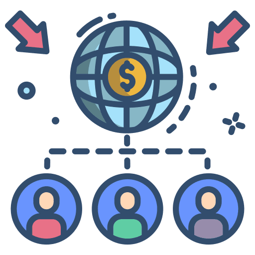 Collaboration management business and finance employee icon