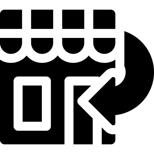 Back in store product commerce and shopping shopping icon