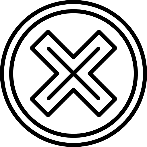 Cross prohibition cross out close icon