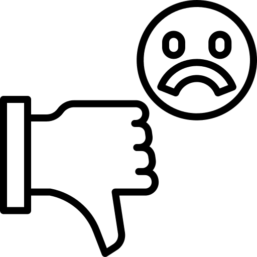 Bad review social media business and finance thumb down icon