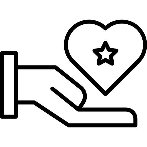 Give heart hand kindness love and romance icon