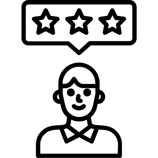Review user client customer satisfaction icon