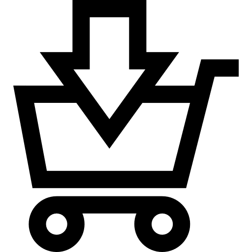 Adding to shopping cart e commerce button with down arrow e-commerce ecommerce shopping icon