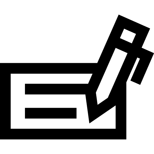 Commercial payment tools pen signing a check payment paying pen icon