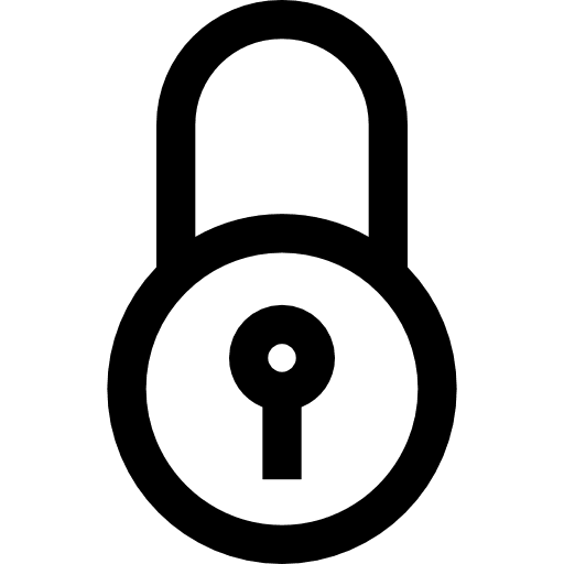 E commerce locked rounded padlock security tool padlock commerce rounded icon