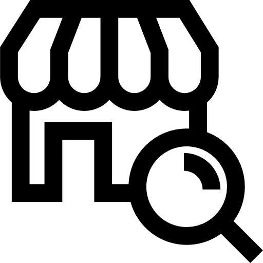 Searching a store search shopping magnifier icon