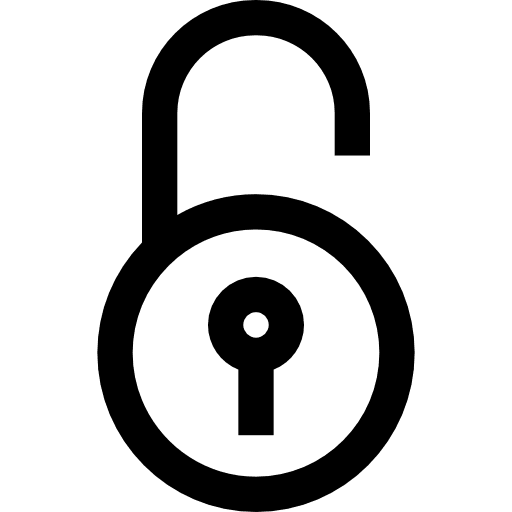 Unlocked circular padlock circular commerce unlock icon