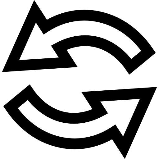 Circular arrows couple circular circular arrows outlined icon