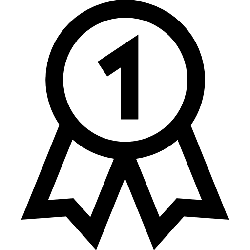 First place medal one number badge icon