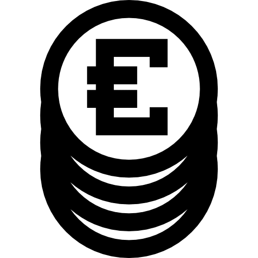 Euro coins stack stack euro commerce icon