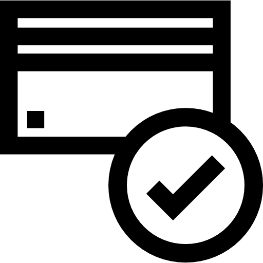 Verified credit card commerce pay verification icon