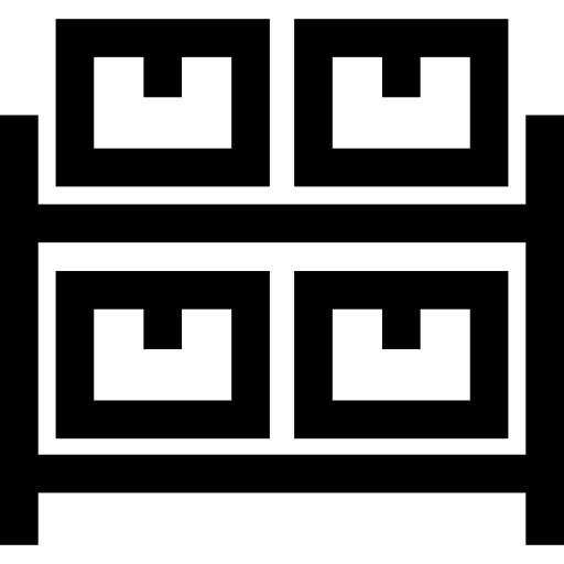 Archive drawers furniture horizontal rack four drawers icon