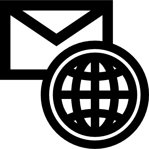 International commercial communication mail commercial international icon