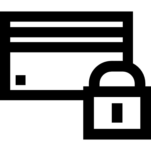 Locked credit card ecommerce security commercial icon