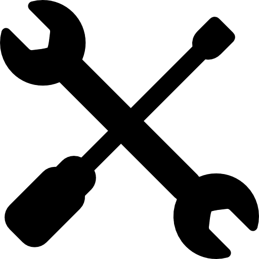 Wrench and screwdriver crossed repair screw repairing icon