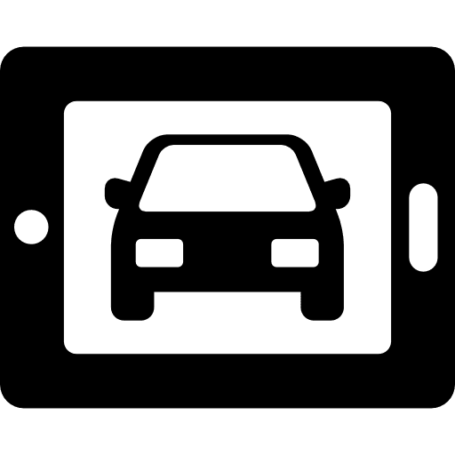 Car on tablet touch screen transport smartphone icon